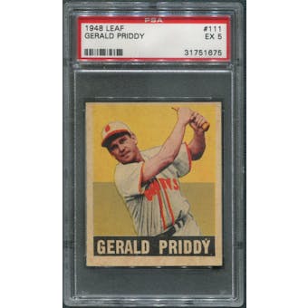 1948 Leaf Baseball #111 Gerald Priddy Rookie PSA 5 (EX)