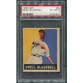 1948 Leaf Baseball #39 Ewell Blackwell PSA 6 (EX-MT)