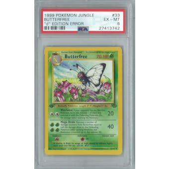 Pokemon Jungle "d" edition error Butterfree 33/64 PSA 6