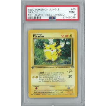 Pokemon Jungle 1st Ed Duelist Stamp Promo Pikachu 60/64 PSA 9