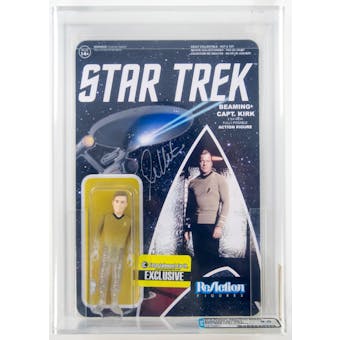 Star Trek William Shatner Autographed Phasing Kirk Figure AFA 9.0 Beckett COA