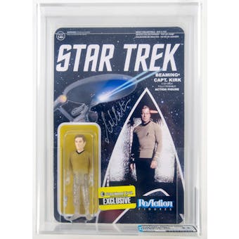 Star Trek William Shatner Autographed Phasing Kirk Figure AFA 8.5 Beckett COA