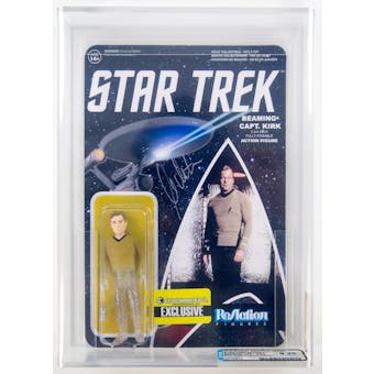 Star Trek William Shatner Autographed Phasing Kirk Figure AFA 9.25 Beckett COA