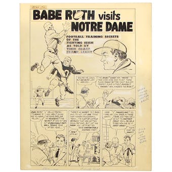 1949 Babe Ruth Sports Comics #5 Original Artwork