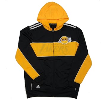 Los Angeles Lakers Adidas Yellow & Black The Chosen Few 3-Stripe Full Zip Hoodie (Adult L)