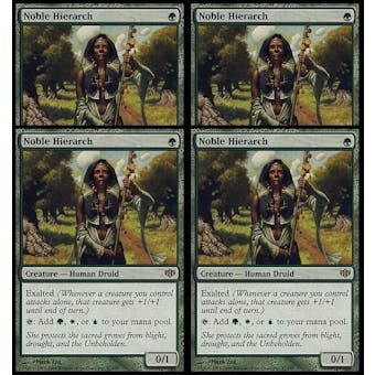 Magic the Gathering Conflux PLAYSET Noble Hierarch - 4x SLIGHT PLAY (SP)