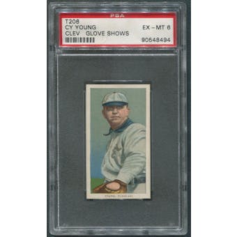 1909-11 T206 Baseball Cy Young Cleveland Glove Shows Sweet Caporal PSA 6 (EX-MT)