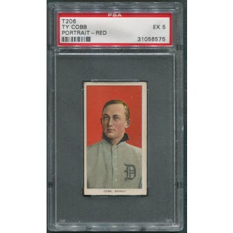 1909-11 T206 Baseball Ty Cobb Portrait Red Piedmont PSA 5 (EX)