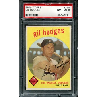 1959 Topps Baseball #270 Gil Hodges PSA 8 (NM-MT) *7271
