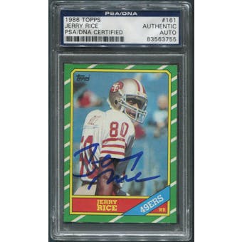 1986 Topps Football #161 Jerry Rice Rookie Auto Signed PSA DNA