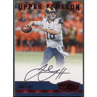 2016 Panini Plates and Patches #25 Jared Goff Upper Echelon Rookie Red Auto #5/5