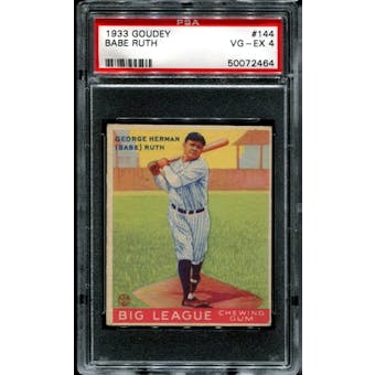 1933 Goudey Baseball #144 Babe Ruth PSA 4 (VG-EX) *2464