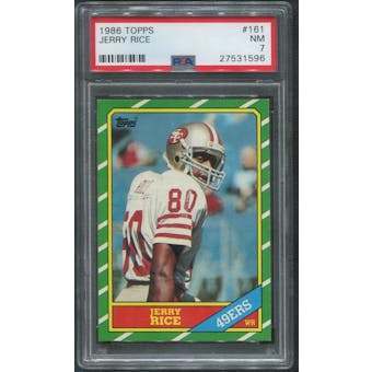 1986 Topps Football #161 Jerry Rice Rookie PSA 7 (NM)
