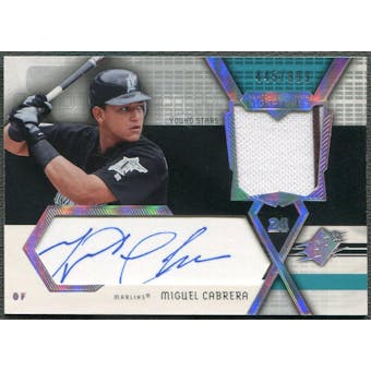 2004 SPx #MC Miguel Cabrera Swatch Supremacy Young Stars Jersey Auto #445/999