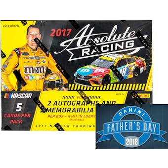 2017 Panini Absolute Racing Hobby Box + 1 FREE 2018 FATHER'S DAY PACK!
