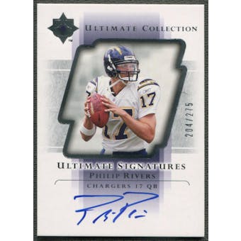 2004 Ultimate Collection #USPR Philip Rivers Ultimate Rookie Auto #204/275