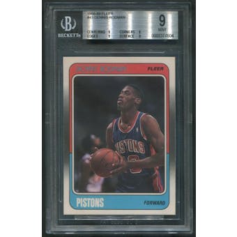 1988/89 Fleer Basketball #43 Dennis Rodman Rookie BGS 9 (MINT)