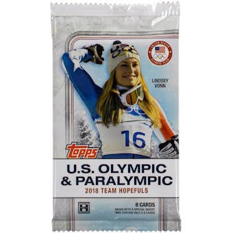 2018 Topps U.S. Winter Olympic & Paralympic Team Hobby Pack