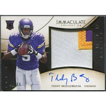 2014 Immaculate Collection #PRTB Teddy Bridgewater Rookie Premium Patch Auto #41/49