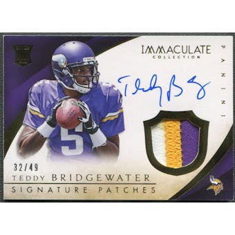 2014 Immaculate Collection #111 Teddy Bridgewater Rookie Patch Auto #32/49