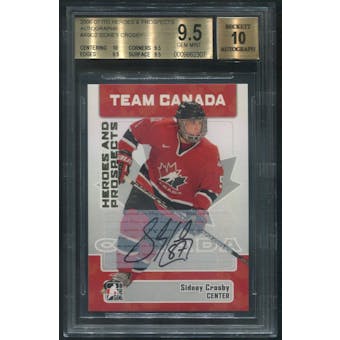 2006/07 ITG Heroes and Prospects #ASC2 Sidney Crosby Auto BGS 9.5 (GEM MINT)