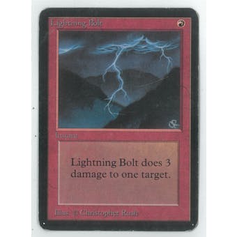 Magic the Gathering Alpha Single Lightning Bolt - MODERATE PLAY (MP) v3