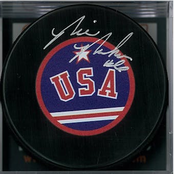 Bill Baker "Miracle on Ice" Autographed USA Hockey Puck (DACW COA)