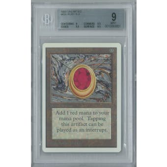 Magic the Gathering Unlimited Mox Ruby BGS 9 (9, 9.5, 9.5, 8.5)