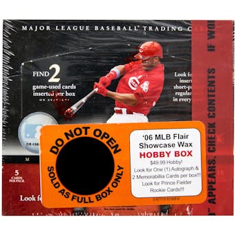 2006 Fleer Flair Showcase Baseball Hobby Box (RED SECURITY TAPE)