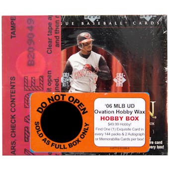 2006 Upper Deck Ovation Baseball Hobby Box (RED SECURITY TAPE)