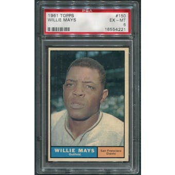 1961 Topps Baseball #150 Willie Mays PSA 6 (EX-MT)
