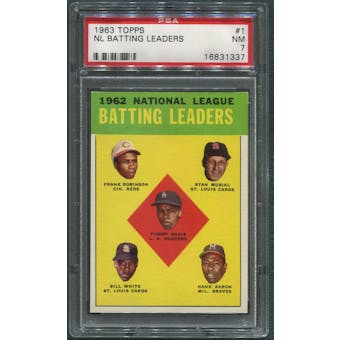 1963 Topps Baseball #1 NL Batting Leaders PSA 7 (NM)