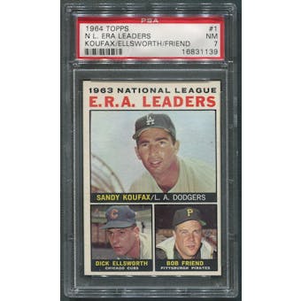 1964 Topps Baseball #1 NL ERA Leaders PSA 7 (NM)