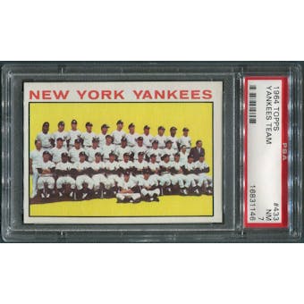 1964 Topps Baseball #433 New York Yankees Team PSA 7 (NM)