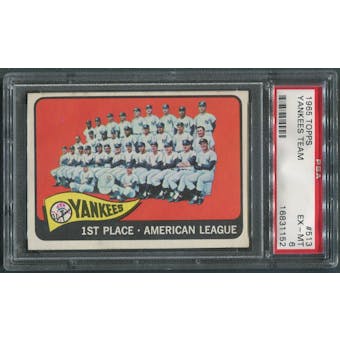 1965 Topps Baseball #513 New York Yankees Team PSA 6 (EX-MT)