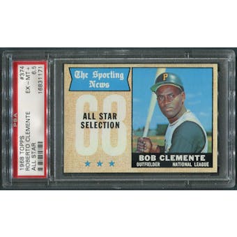 1968 Topps Baseball #374 Roberto Clemente All Star PSA 6.5 (EX-MT+)