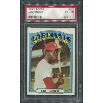 1972 Topps Baseball #200 Lou Brock PSA 6 (EX-MT)