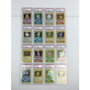Pokemon Base Set 1 Complete Holo Set 1-16 - ALL PSA GRADED - AVERAGE GRADE 9.03!!