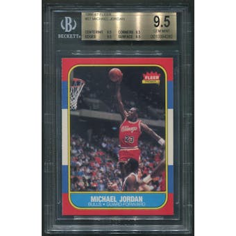 1986/87 Fleer Basketball #57 Michael Jordan Rookie BGS 9.5 (GEM MINT) (9.5,9.5,9.5,9.5)
