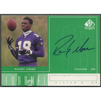 1998 SP Authentic #RM Randy Moss Player's Ink Green Rookie Auto