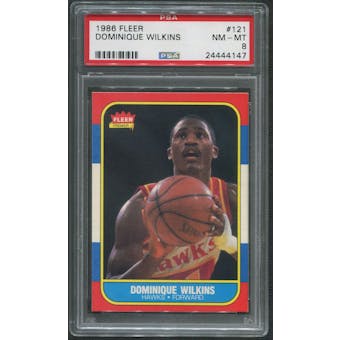 1986/87 Fleer Basketball #121 Dominique Wilkins Rookie PSA 8 (NM-MT)