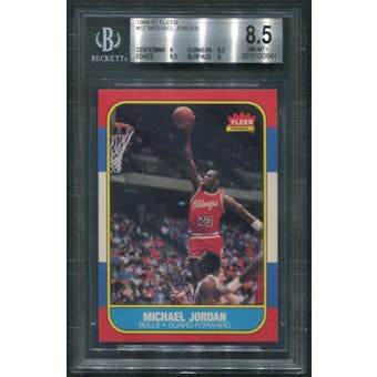1986/87 Fleer Basketball #57 Michael Jordan Rookie BGS 8.5 (NM-MT+)