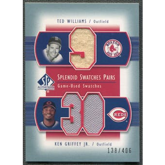 2003 SP Authentic #KG Ted Williams & Ken Griffey Jr. Splendid Swatches Pairs Jersey #138/406