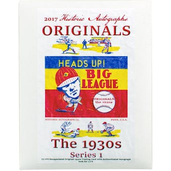 2017 Historic Autograph  Originals The 1930's Series 1 Baseball Hobby Box