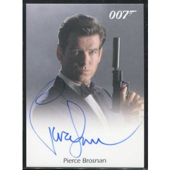 2016 James Bond Classics Autographs #17 Pierce Brosnan as James Bond in Gallery Pose with Gun EL