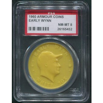 1960 Armour Coins Baseball #20 Early Wynn Yellow PSA 8 (NM-MT)