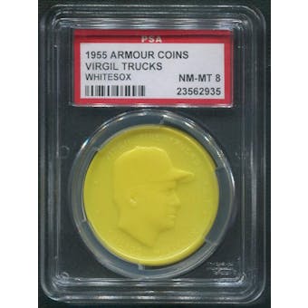 1955 Armour Coins Baseball #22 Virgil Trucks Whitesox Yellow PSA 8 (NM-MT)