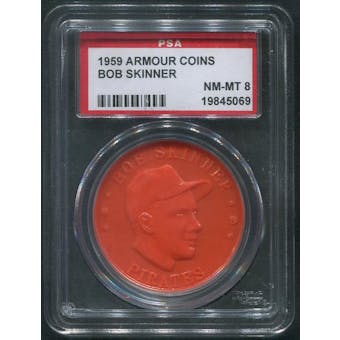 1959 Armour Coins Baseball #16 Bob Skinner Red PSA 8 (NM-MT)