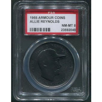 1955 Armour Coins Baseball #16 Allie Reynolds Black PSA 8 (NM-MT)