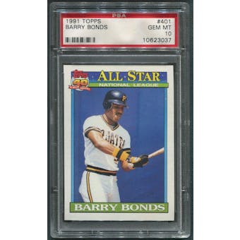 1991 Topps Baseball #401 Barry Bonds All Star PSA 10 (GEM MT)